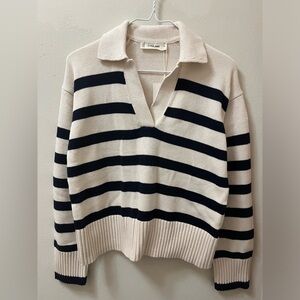 NWT Everlane Boxy Polo Striped Cotton Sweater (Size XS)
